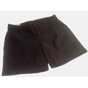 Eddie Bauer Womens Rainier Shorts Black Size 6 Mid Rise Stretch Casual Outdoors